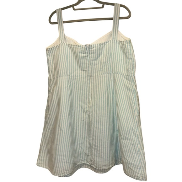 Gap Blue Striped Linen Sundress Fit & Flare Womens Sz 20 Preppy Summer Nautical - Picture 5 of 10